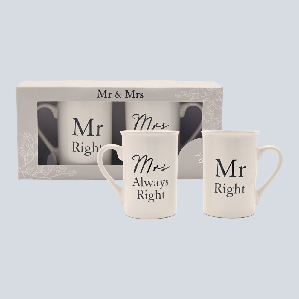 Amore 2 piece Mug Set - Mr. Right  Mrs. Always Right