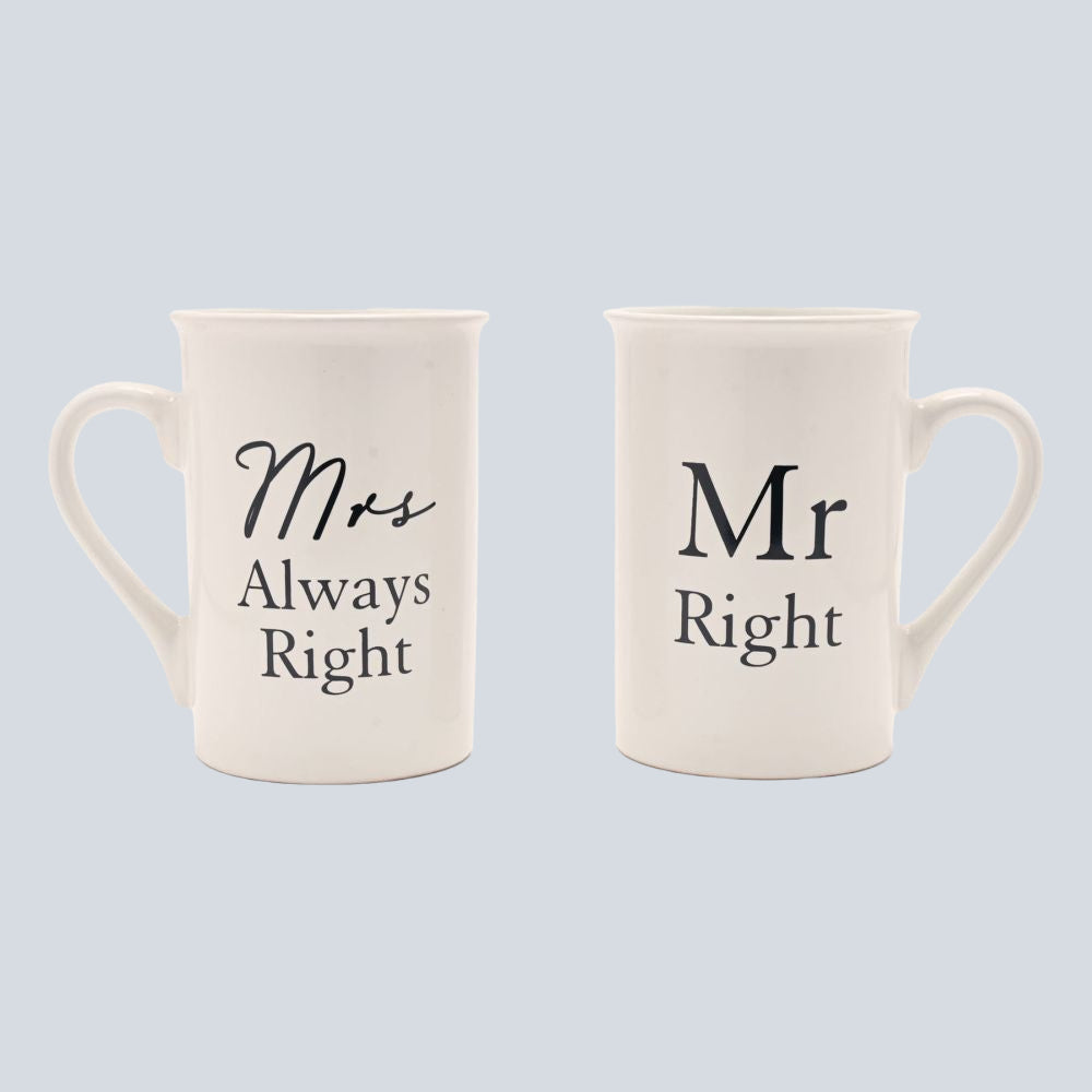 Amore 2 piece Mug Set - Mr. Right  Mrs. Always Right