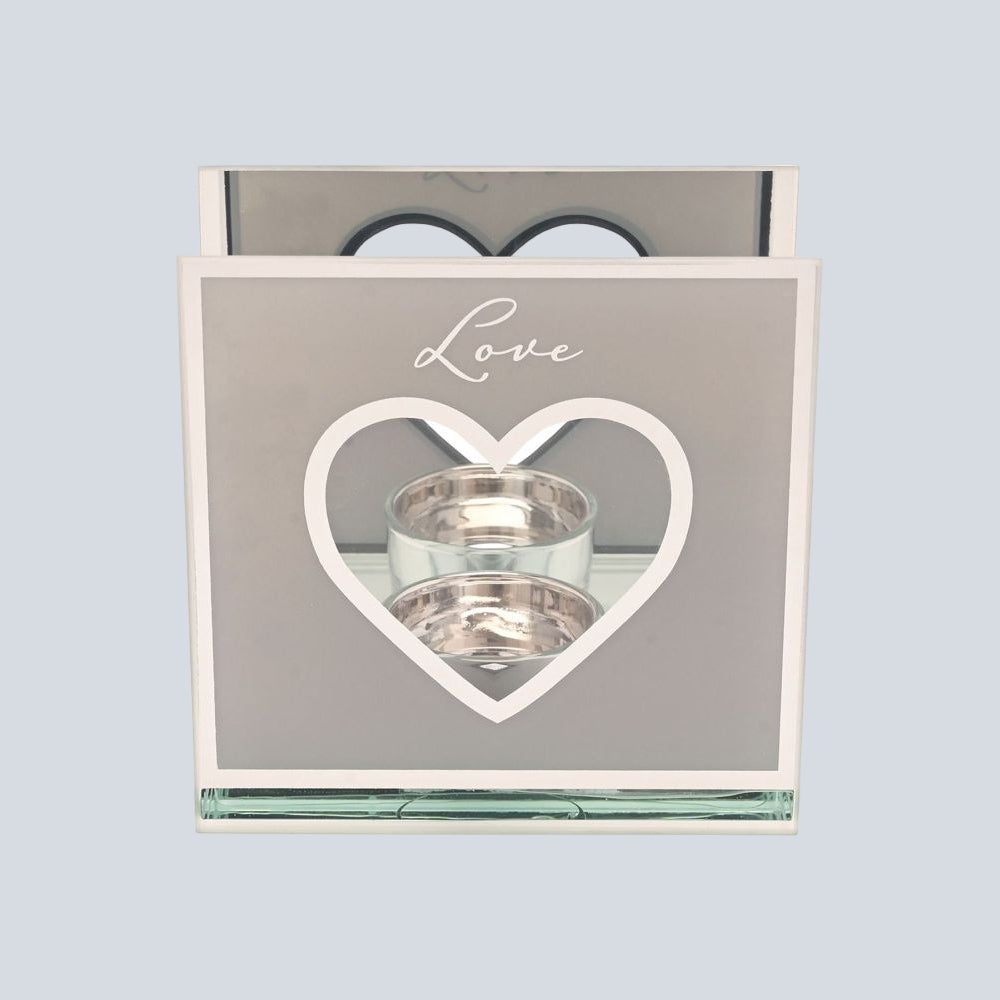 Amore Mirror Border Tea Light Holder Love