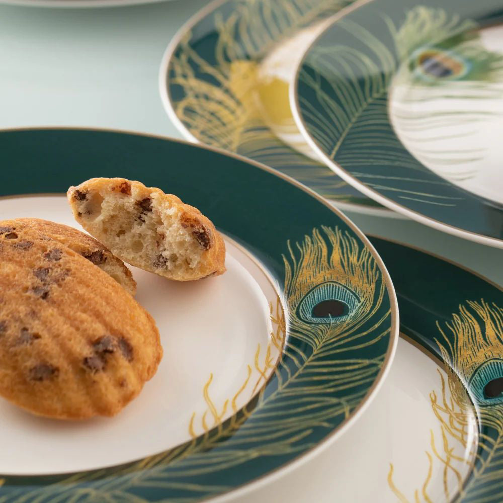 Aynsley - Peacock Feather Tea Plates Set of 6