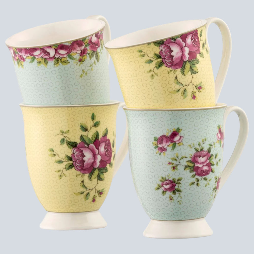 Aynsley - Archive Rose Footed Mug Set of 4