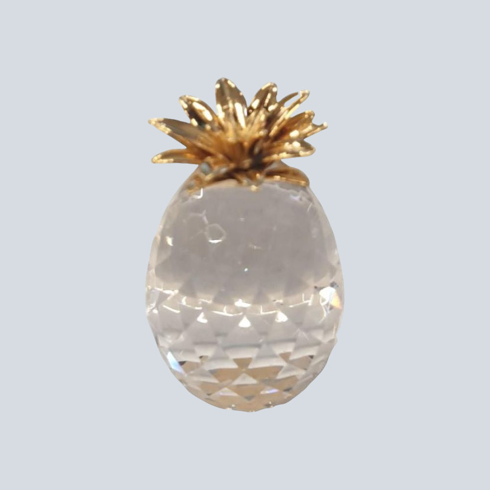 Miniature Clock - Crystal & Gold Plated Pineapple