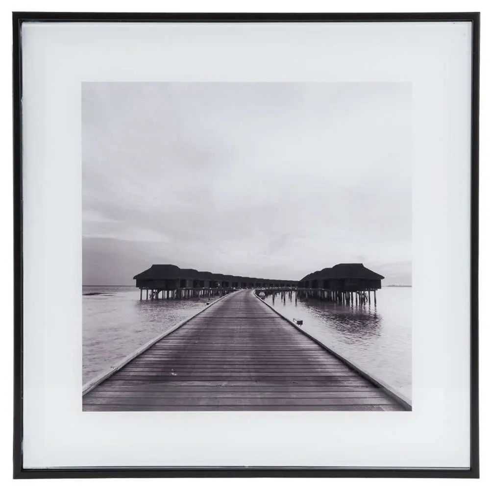 Photo Art Water Villas Glass Black & White