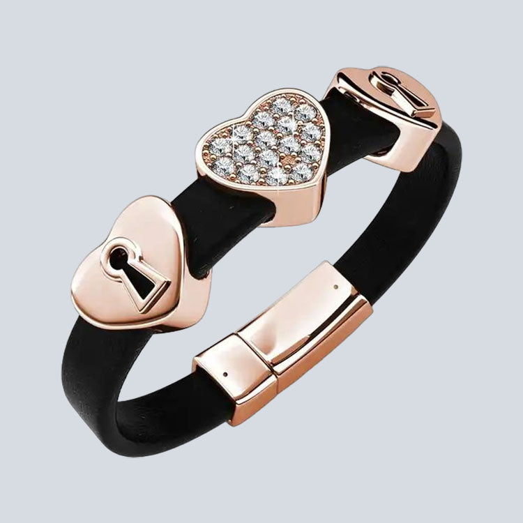 Women's Campbell & Rodgers Love Lock Bracelet with Swarovski Crystals