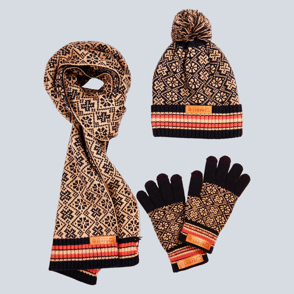 Unisex Campbell Prestige Scarf/Beanie/Glove Set