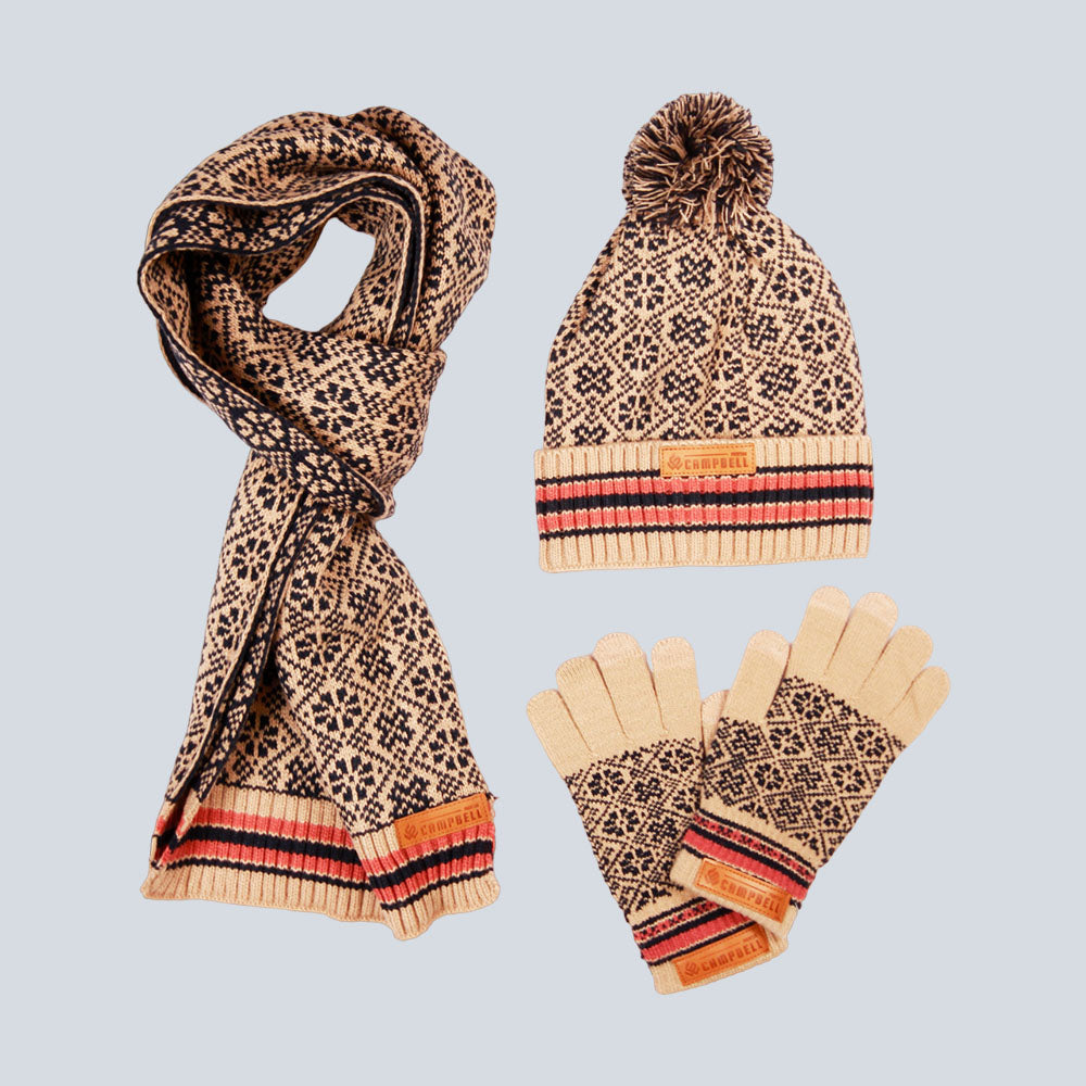 Unisex Campbell Prestige Scarf/Beanie/Glove Set